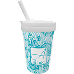 Lace Sippy Cup with Straw (Personalized)