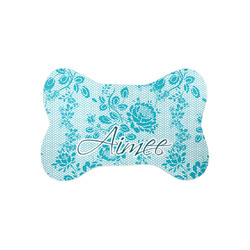 Lace Bone Shaped Dog Food Mat (Small) (Personalized)