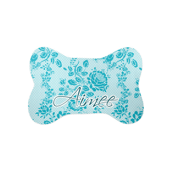 Custom Lace Bone Shaped Dog Food Mat (Small) (Personalized)