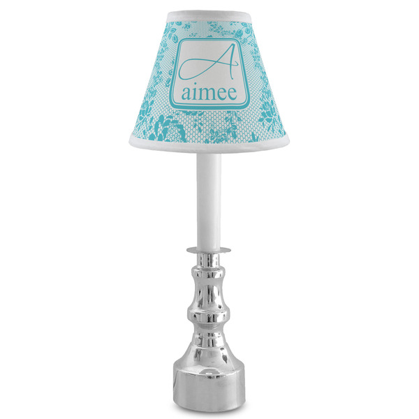 Lace Small Chandelier Lamp - LIFESTYLE (on candle stick)