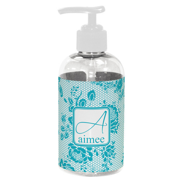 Custom Lace Plastic Soap / Lotion Dispenser (8 oz - Small - White) (Personalized)