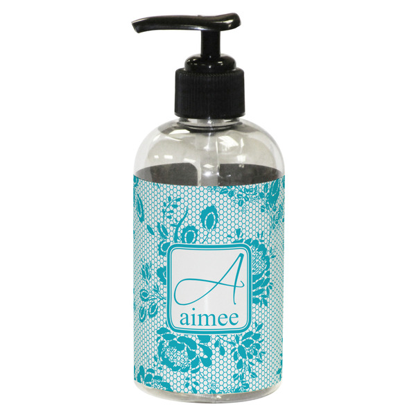 Custom Lace Plastic Soap / Lotion Dispenser (8 oz - Small - Black) (Personalized)