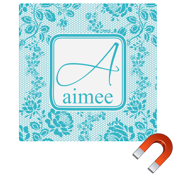 Custom Lace Square Car Magnet - 6" (Personalized)