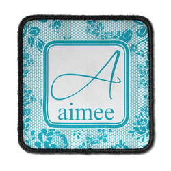 Lace Iron On Square Patch w/ Name and Initial