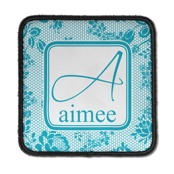 Custom Lace Iron On Square Patch w/ Name and Initial