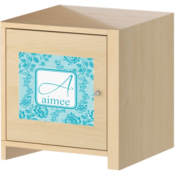 Lace Square Wall Decal on Wooden Cabinet