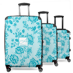 Lace 3 Piece Luggage Set - 20" Carry On, 24" Medium Checked, 28" Large Checked (Personalized)