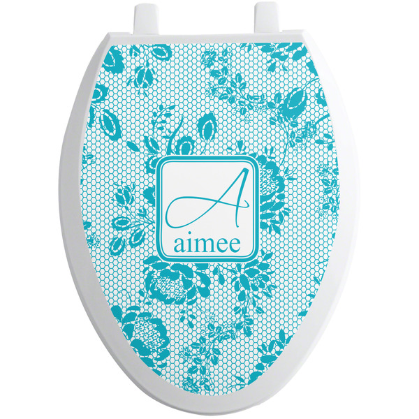 Custom Lace Toilet Seat Decal - Elongated (Personalized)