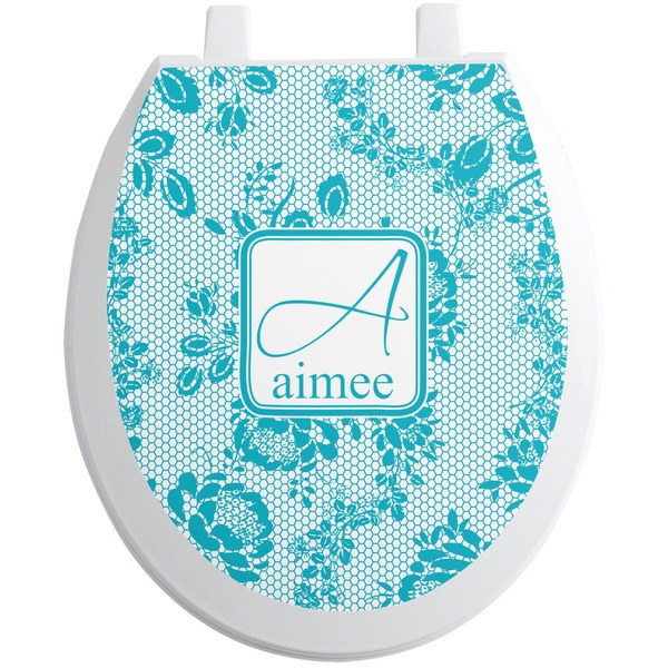 Custom Lace Toilet Seat Decal - Round (Personalized)