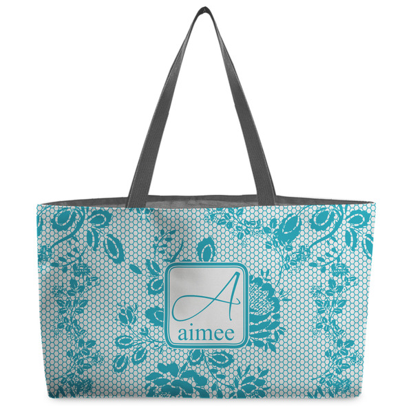 Custom Lace Beach Totes Bag - w/ Black Handles (Personalized)