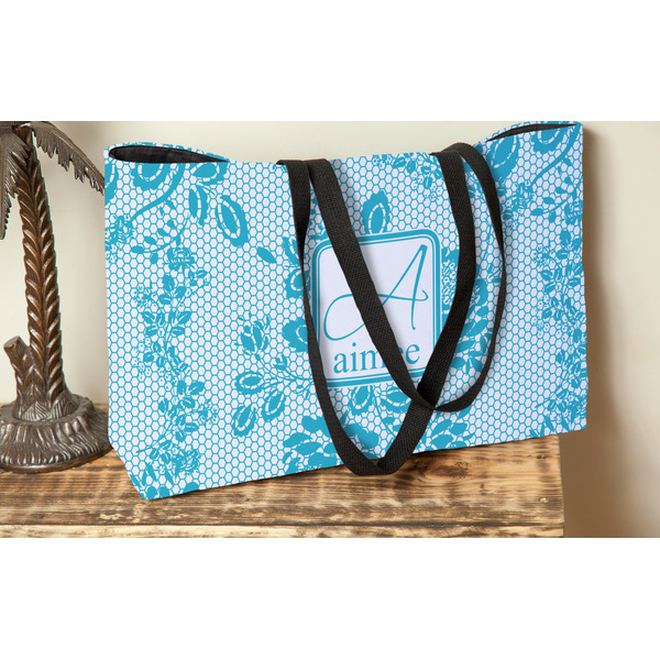 Lace Tote w/Black Handles - Lifestyle View