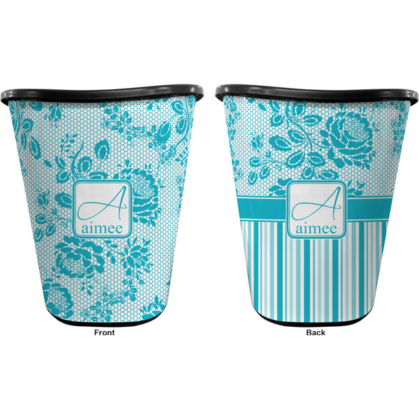 Lace Trash Can Black - Front and Back - Apvl