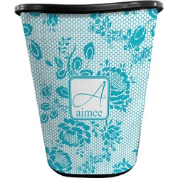 Lace Waste Basket - Double Sided (Black) (Personalized)