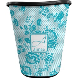 Lace Waste Basket - Single Sided (Black) (Personalized)