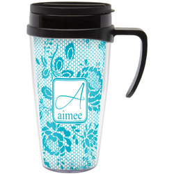 Lace Acrylic Travel Mug with Handle (Personalized)