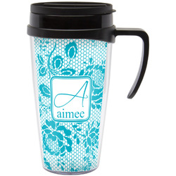 Lace Acrylic Travel Mug with Handle (Personalized)