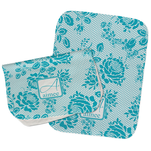 Lace Two Rectangle Burp Cloths - Open & Folded