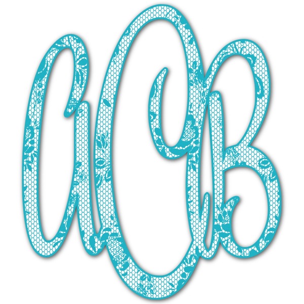 Custom Lace Monogram Decal - Small (Personalized)