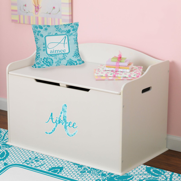 Lace Wall Name & Initial Small on Toy Chest