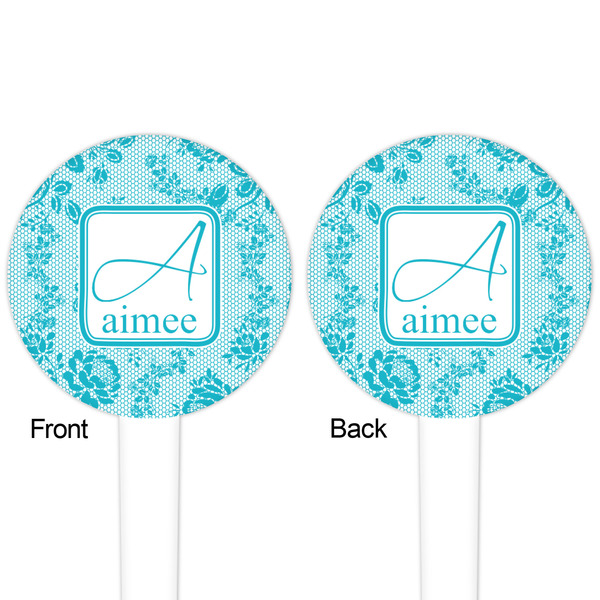 Lace White Plastic 4" Food Pick - Round - Double Sided - Front & Back