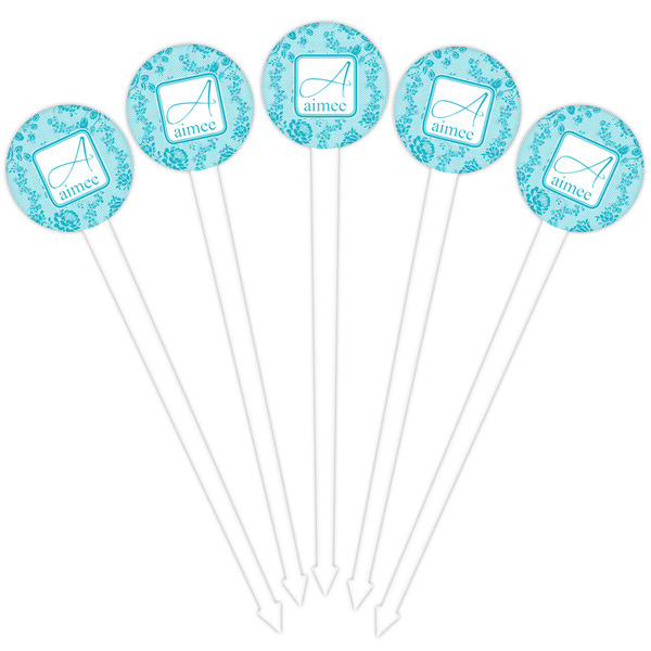 Lace White Plastic 4" Food Pick - Round - Fan View