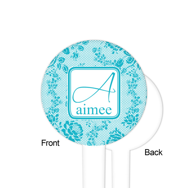 Lace White Plastic 4" Food Pick - Round - Single Sided - Front & Back