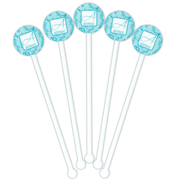 Lace White Plastic 5.5" Stir Stick - Fan View