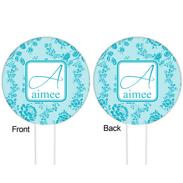 Lace White Plastic 6" Food Pick - Round - Double Sided - Front & Back