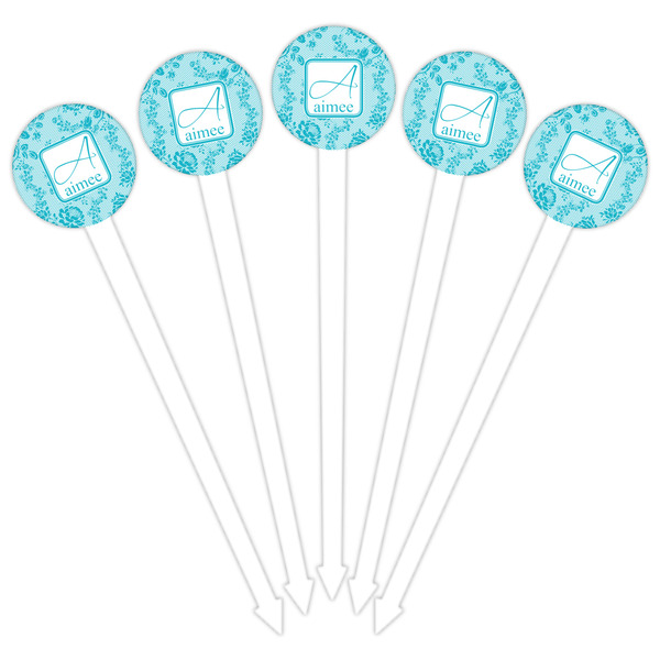 Lace White Plastic 6" Food Pick - Round - Fan View