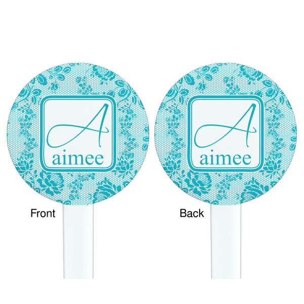 Lace White Plastic 7" Stir Stick - Double Sided - Round - Front & Back