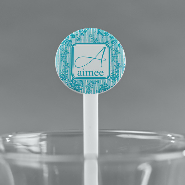 Lace White Plastic 7" Stir Stick - Round - Main