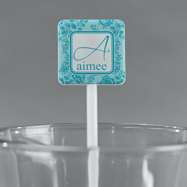 Lace White Plastic Stir Stick - Square - Main