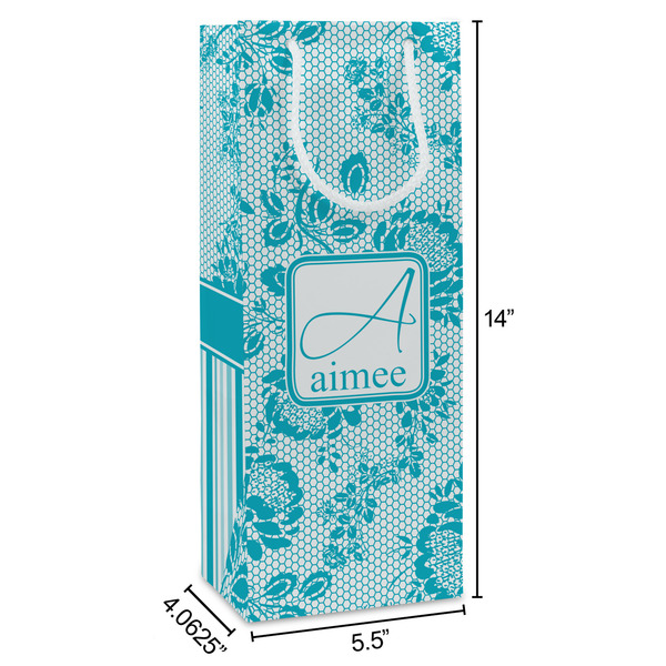 Lace Wine Gift Bag - Dimensions