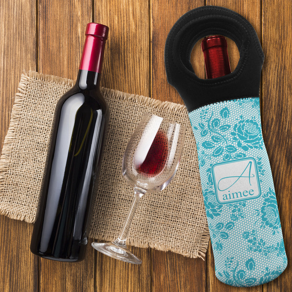 Lace Wine Tote Bag - FLATLAY