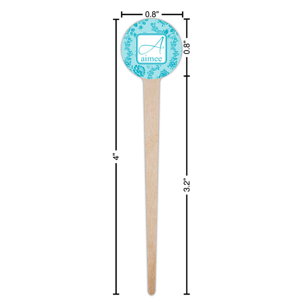Lace Wooden 4" Food Pick - Round - Dimensions