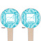 Lace Wooden 4" Food Pick - Round - Double Sided - Front & Back