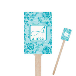 Lace 6.25" Rectangle Wooden Stir Sticks - Double Sided (Personalized)