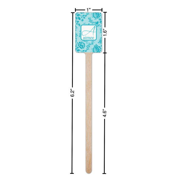 Lace Wooden 6.25" Stir Stick - Rectangular - Dimensions