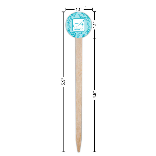 Lace Wooden 6" Food Pick - Round - Dimensions