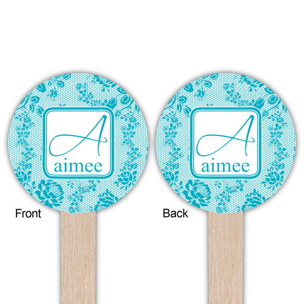 Lace Wooden 6" Food Pick - Round - Double Sided - Front & Back