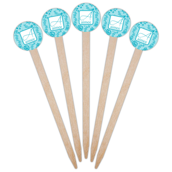 Lace Wooden 6" Food Pick - Round - Fan View