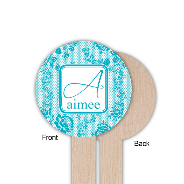 Lace Wooden 6" Food Pick - Round - Single Sided - Front & Back