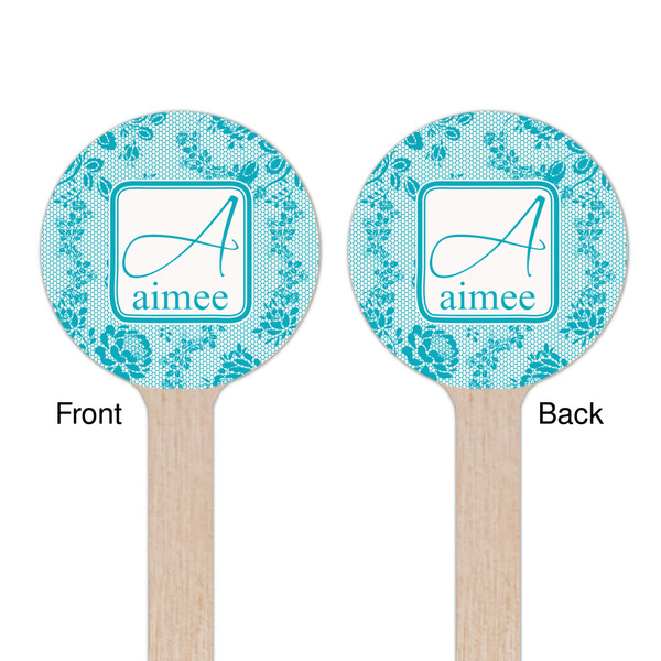 Lace Wooden 6" Stir Stick - Round - Double Sided - Front & Back