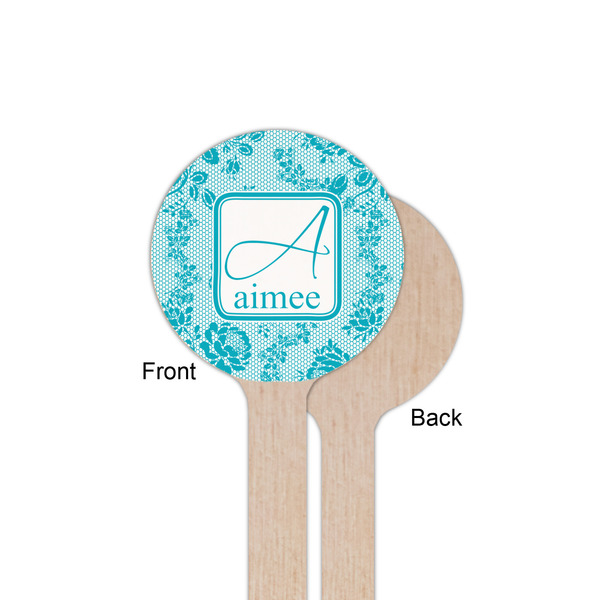 Lace Wooden 6" Stir Stick - Round - Single Sided - Front & Back
