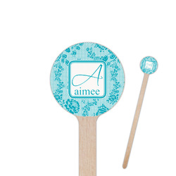 Lace 7.5" Round Wooden Stir Sticks - Single Sided (Personalized)