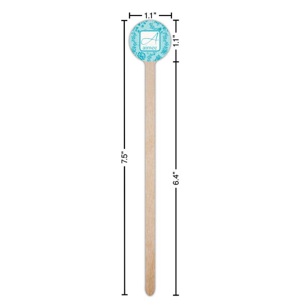Lace Wooden 7.5" Stir Stick - Round - Dimensions