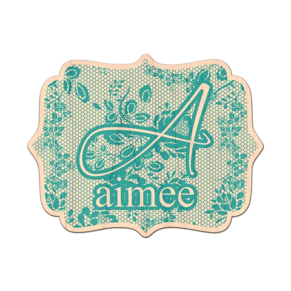 Custom Lace Genuine Maple or Cherry Wood Sticker (Personalized)