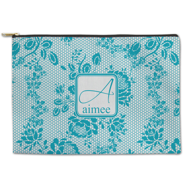 Custom Lace Zipper Pouch - Large - 12.5"x8.5" (Personalized)