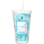 Lace Double Wall Tumbler with Straw (Personalized)