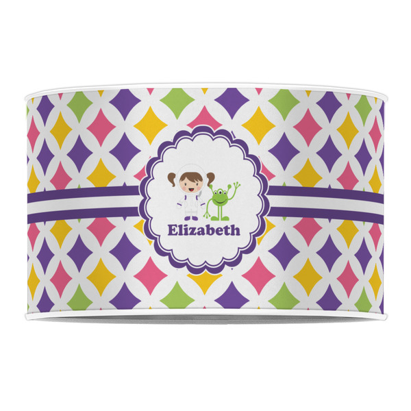 Girls Astronaut 12" Drum Lampshade - FRONT (Poly Film)